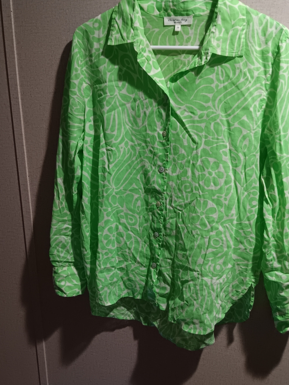Light Green Floral Button-Down Shirt
